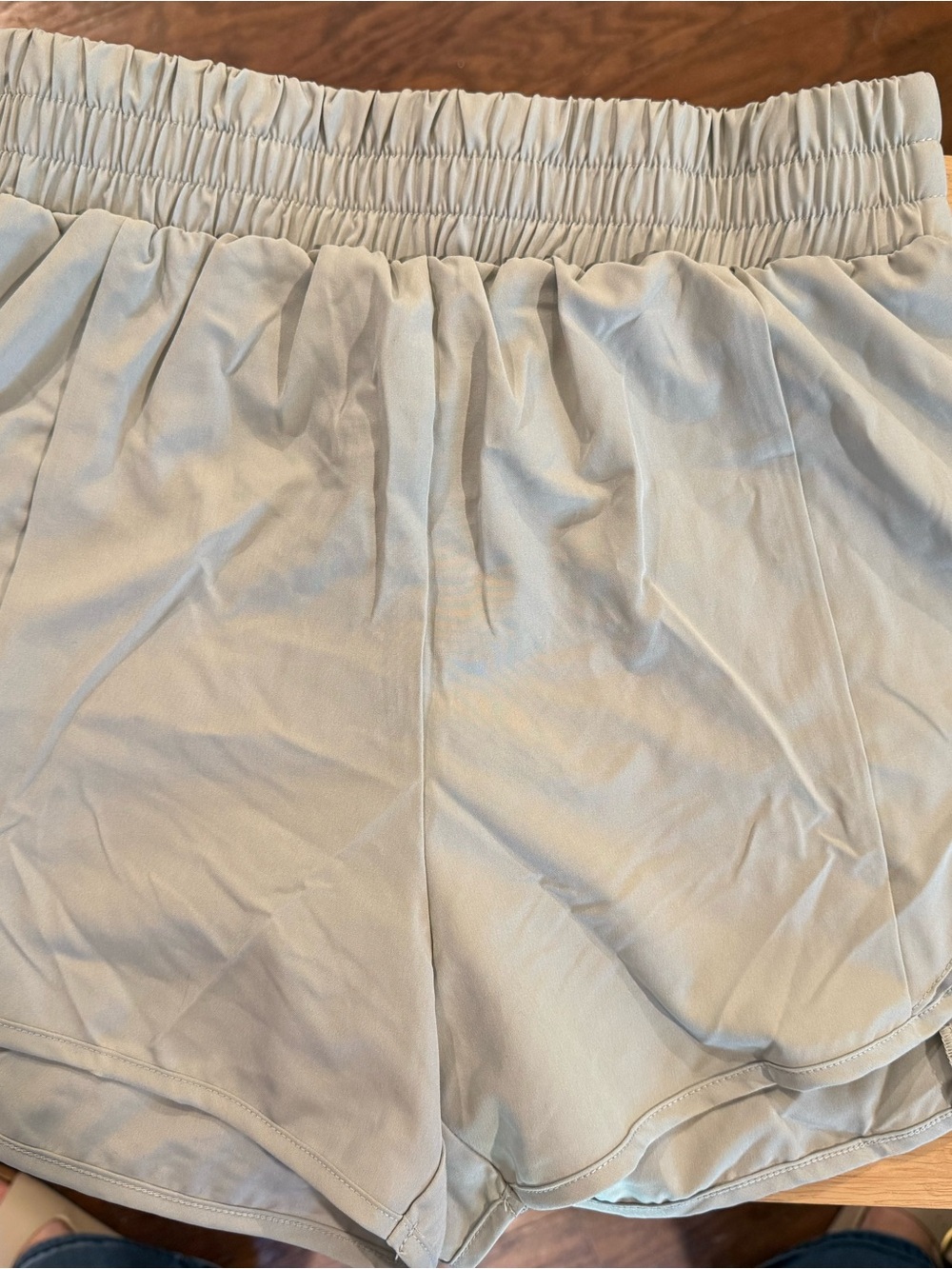 SHEIN Light Gray Elastic-Waist Athletic Shorts